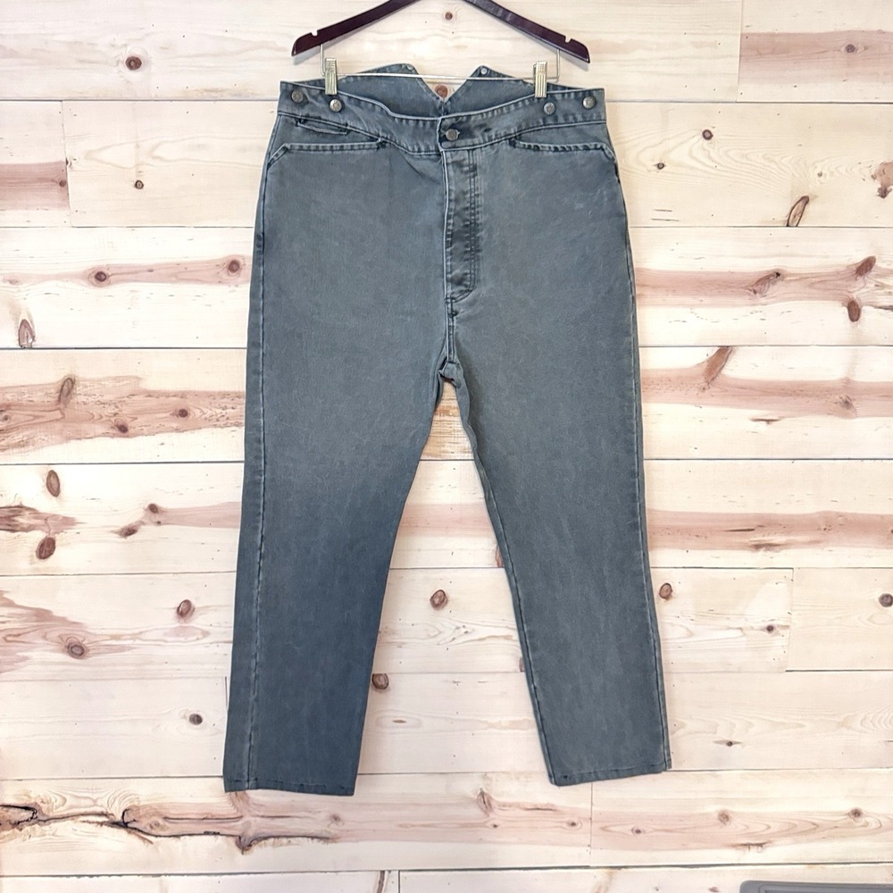 Tombstone Outfitters Mens‎ 42 Green Gray Western Riding Jeans Ranchwear Denim